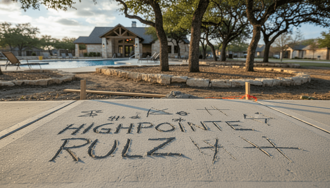 VANDALISIM AT THE NEW SIDEWALK CONCRETE